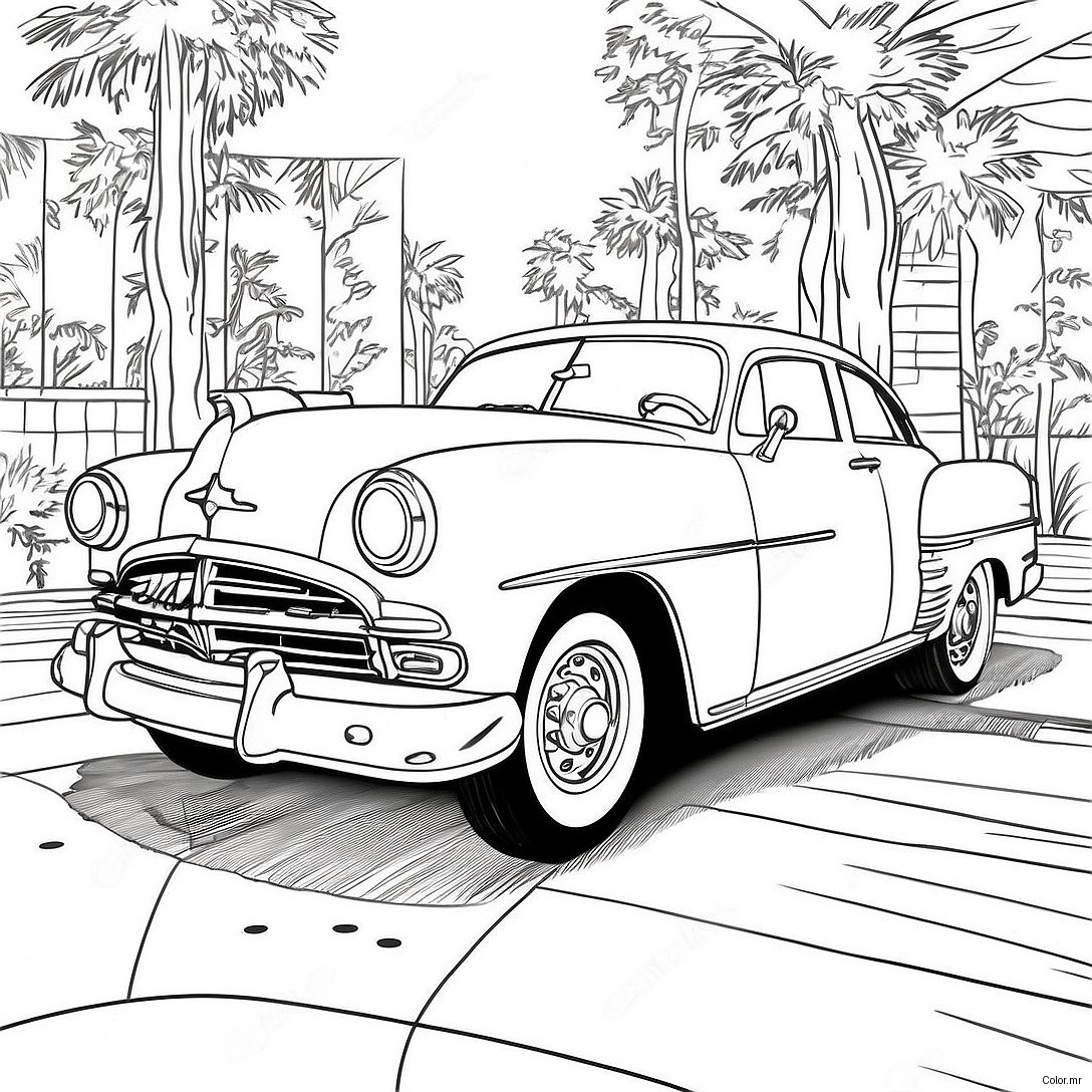 Vintage Classic Car Coloring Page 1362 1089