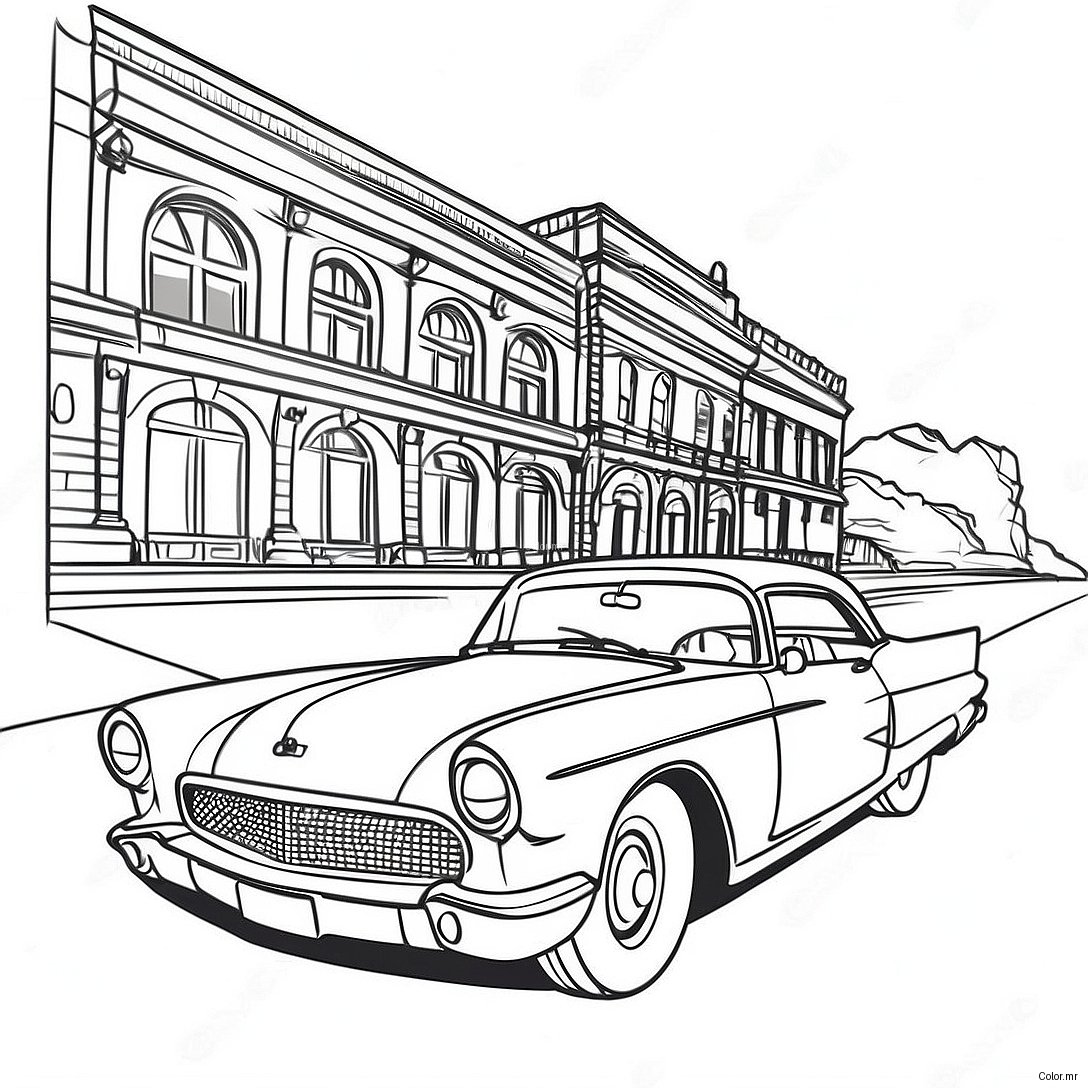 Vintage Classic Car Coloring Page 1362 1092