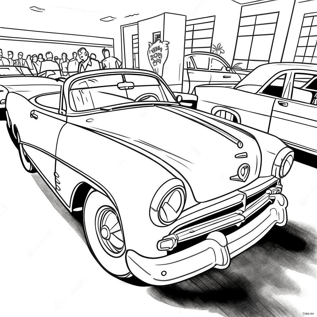 Vintage Classic Cars Coloring Page 66881 55221