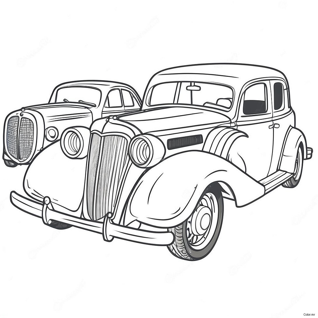 Vintage Classic Cars Coloring Page 66881 55224