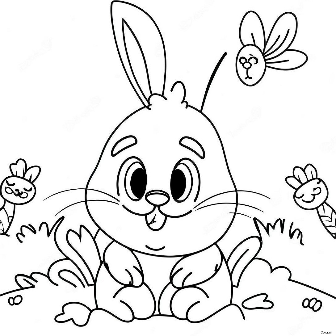 Vintage Easter Bunny Coloring Page 71883 59402
