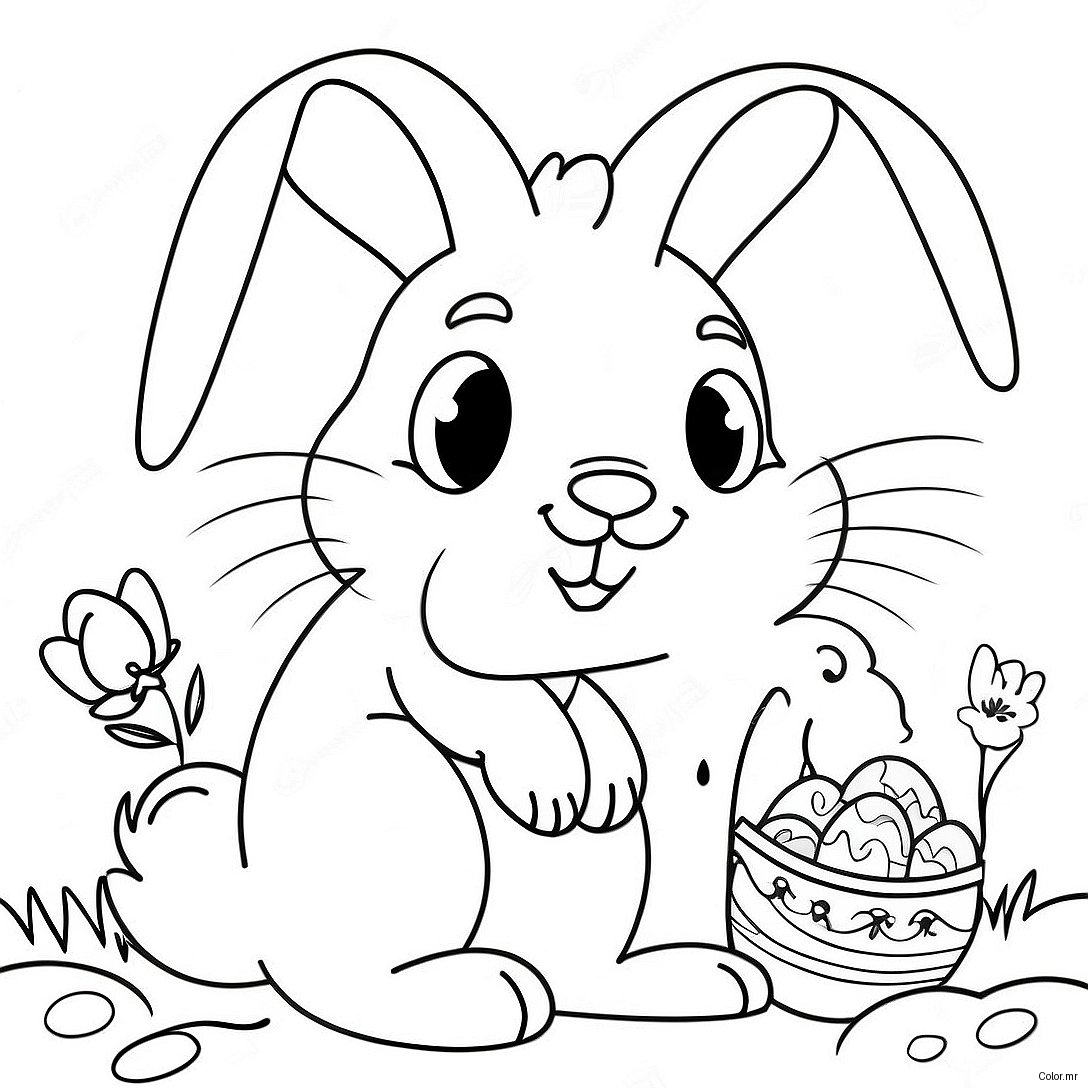 Vintage Easter Bunny Coloring Page 71883 59404