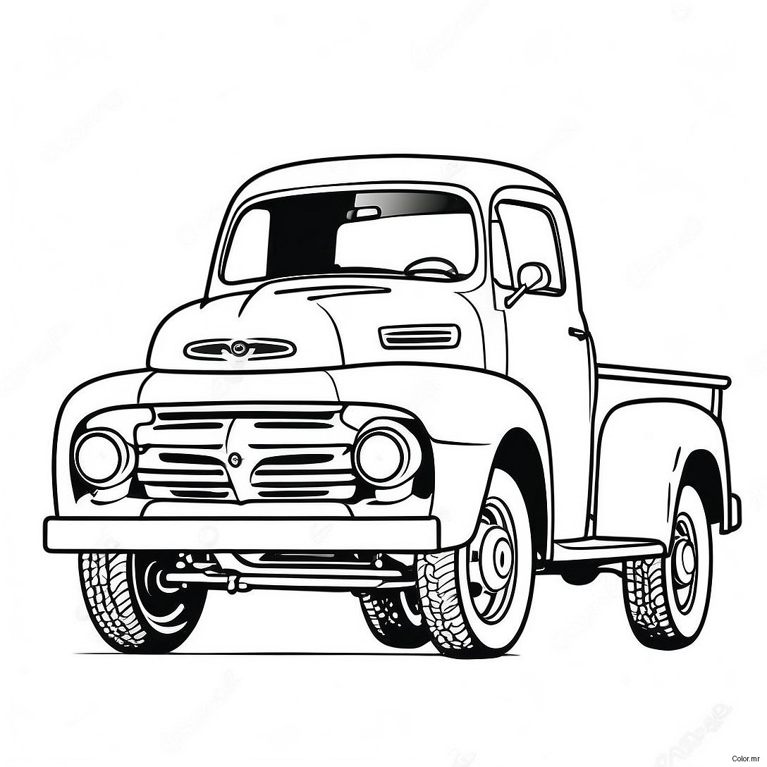 Vintage Ford Truck Coloring Page 5885 4701