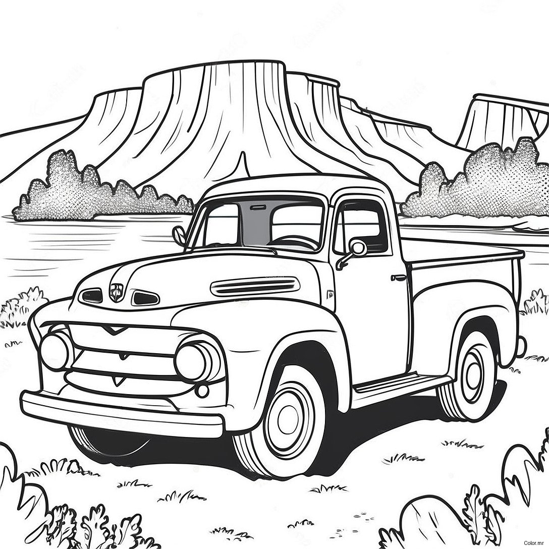 Vintage Ford Truck Coloring Page 5885 4704