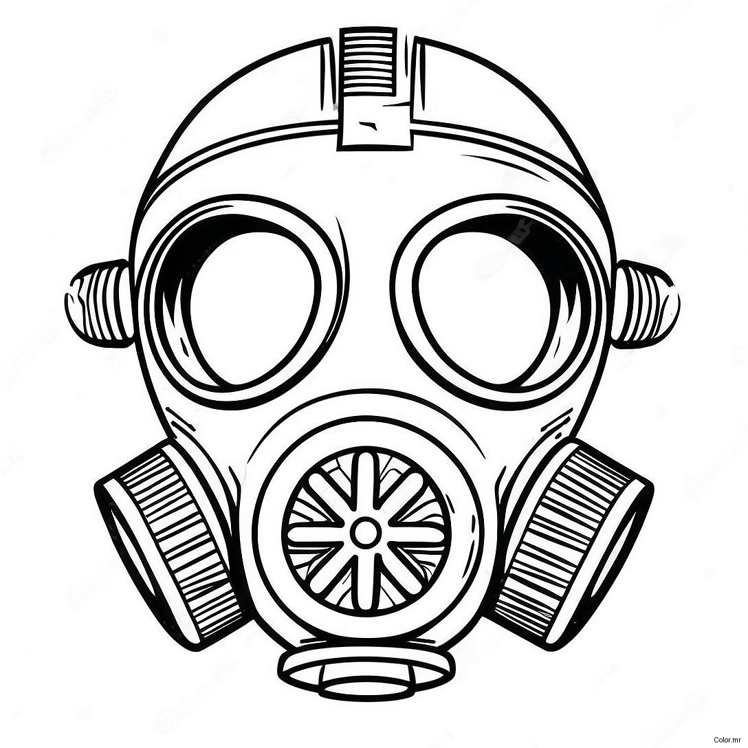 Vintage Gas Mask Coloring Page 58946 48961