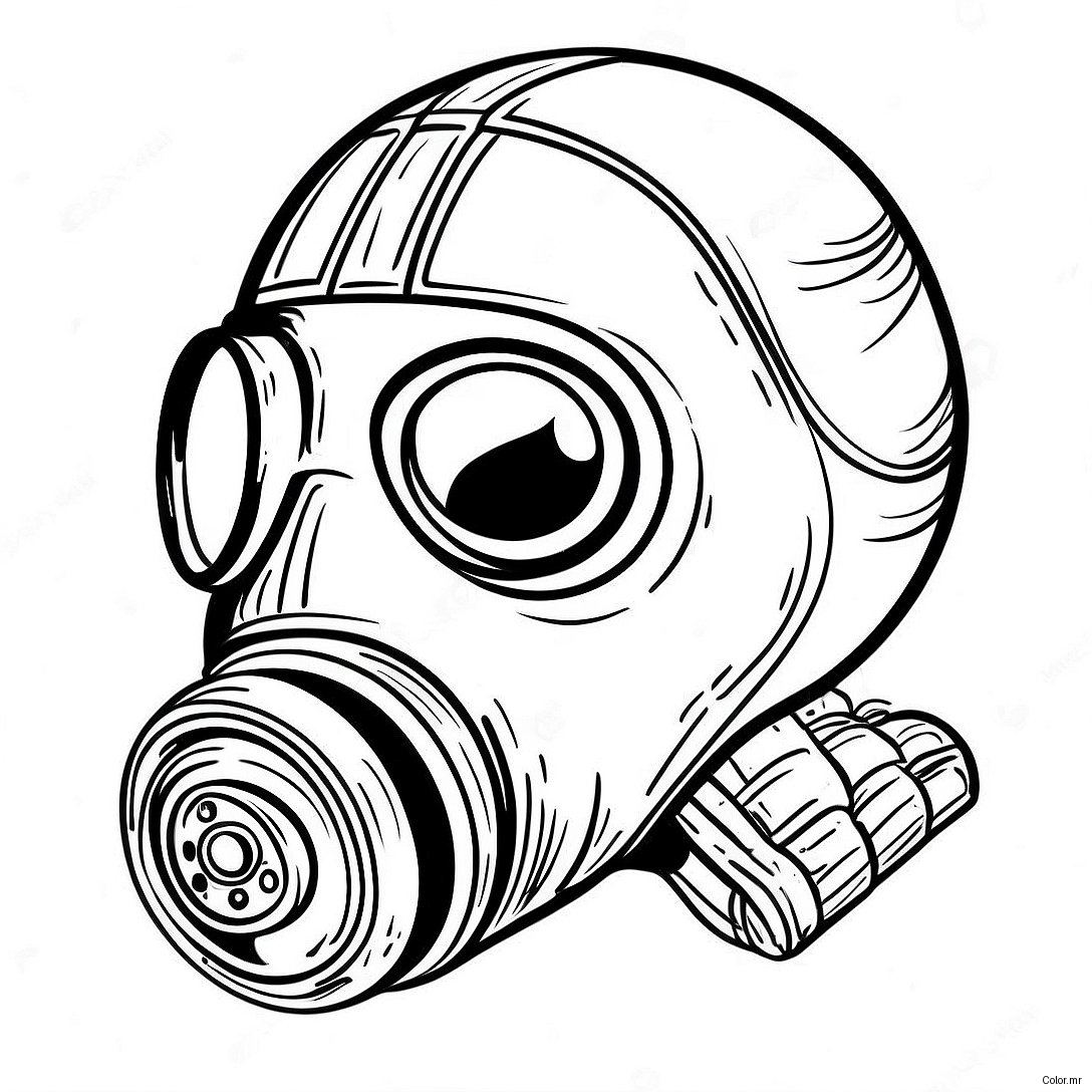 Vintage Gas Mask Coloring Page 58946 48964