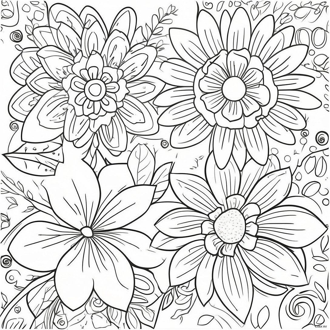Vintage Grunge Floral Coloring Page 3891 3151