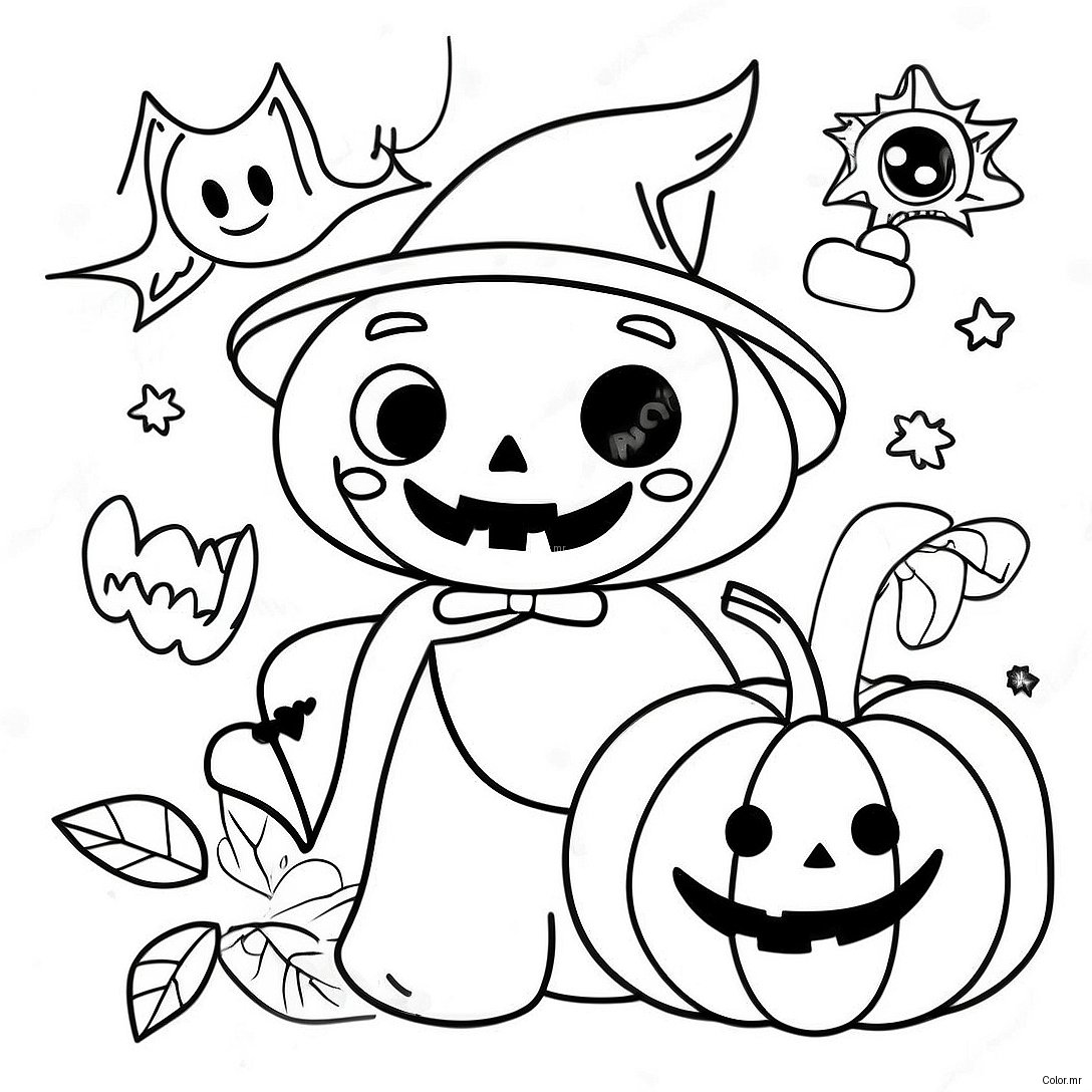 Vintage Halloween Coloring Page 15499 13128