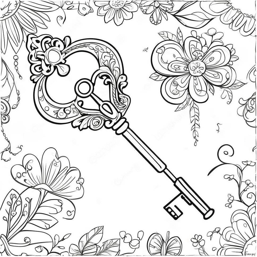 Vintage Key Coloring Page 59887 49705