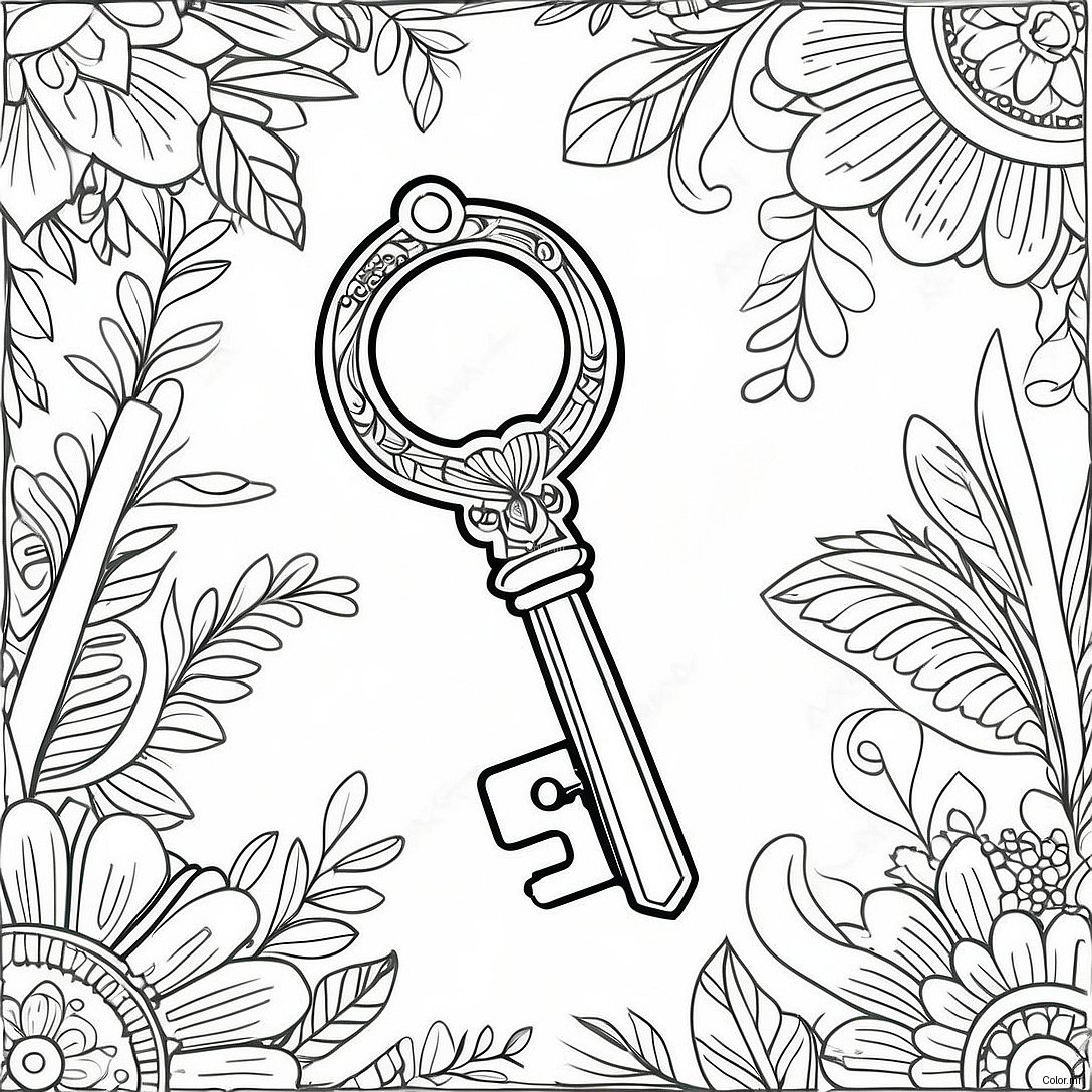 Vintage Key Coloring Page 59887 49706