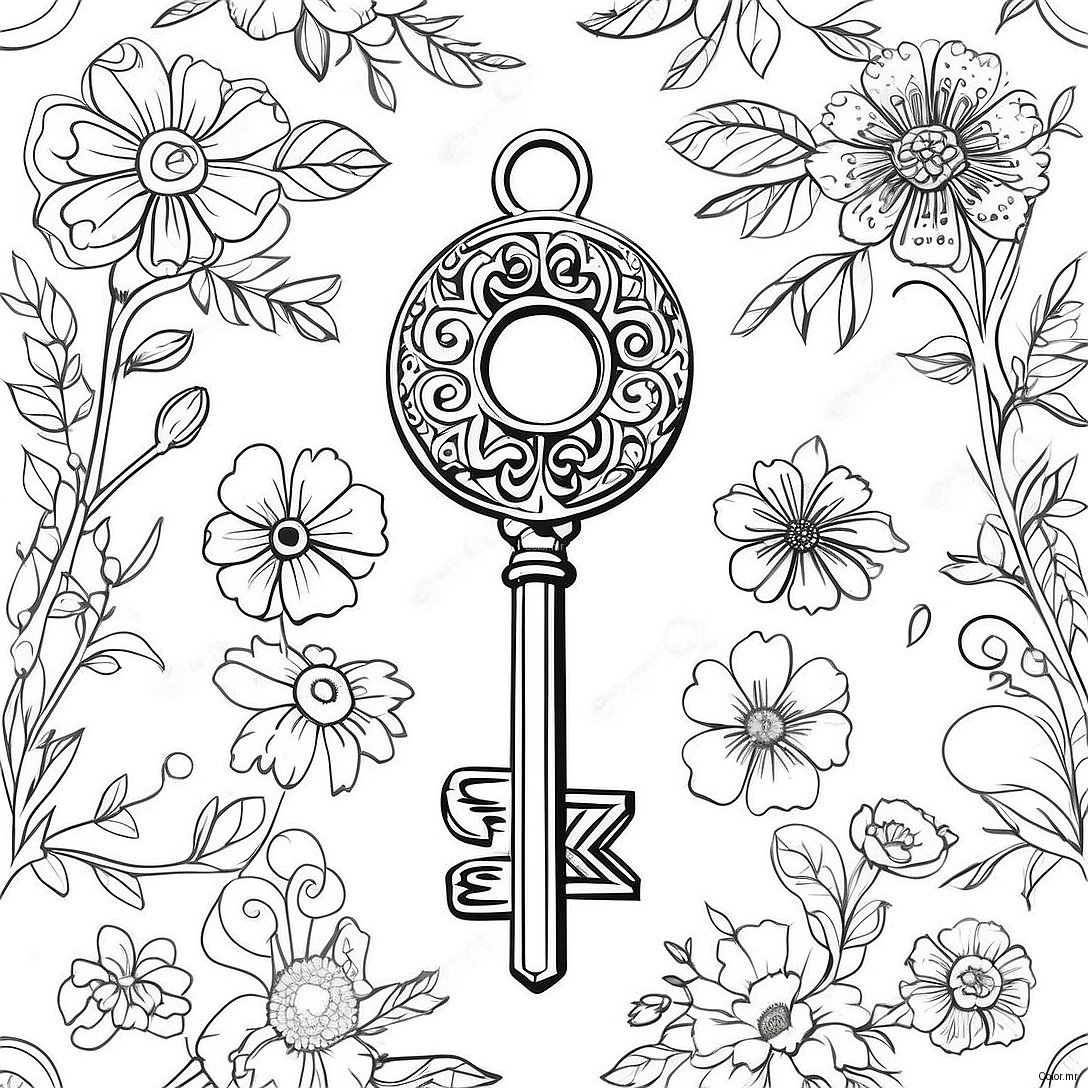 Vintage Key Coloring Page 59887 49707