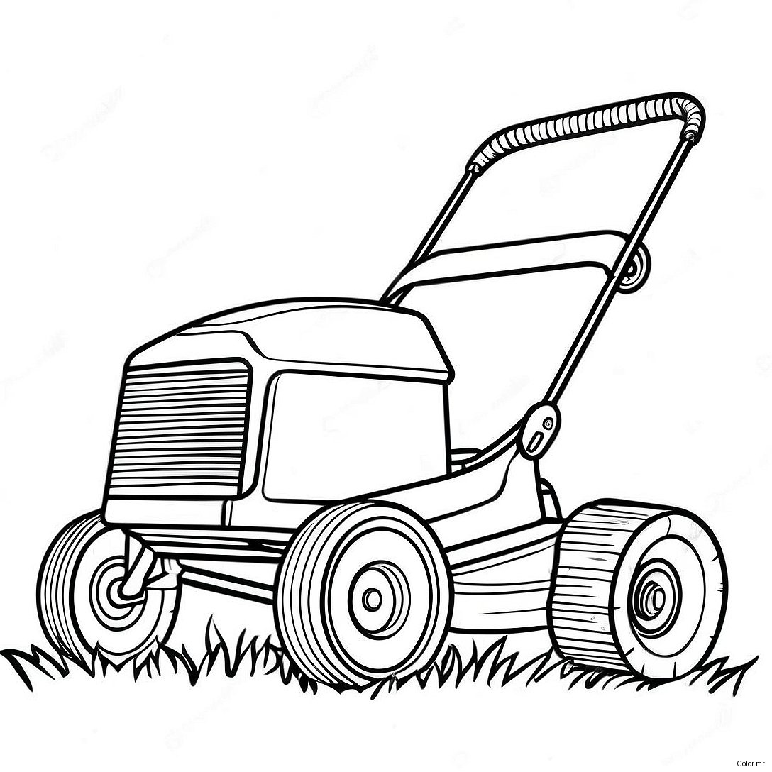 Vintage Lawn Mower Coloring Page 19279 16113