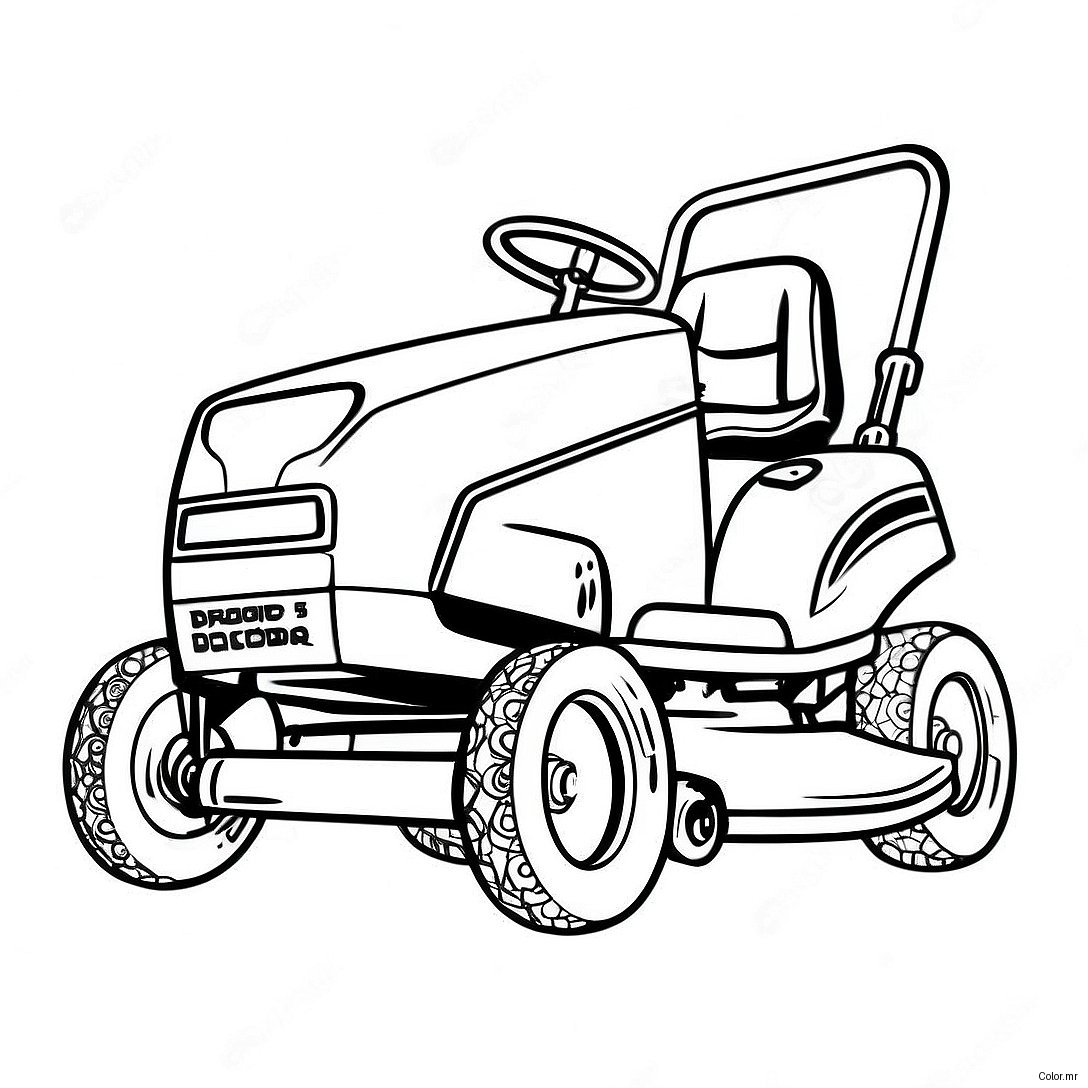 Vintage Lawn Mower Coloring Page 19279 16114