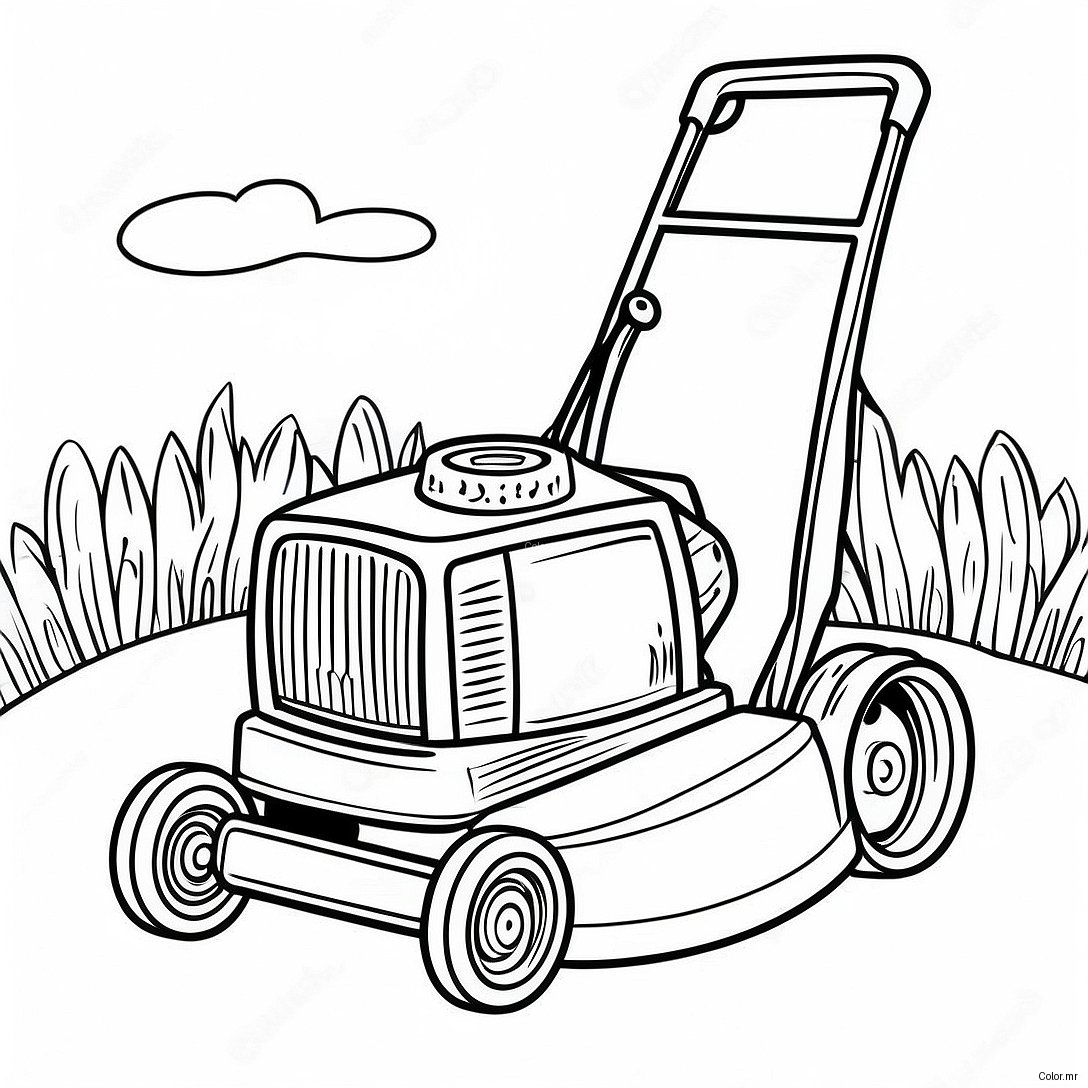 Vintage Lawn Mower Coloring Page 19279 16115