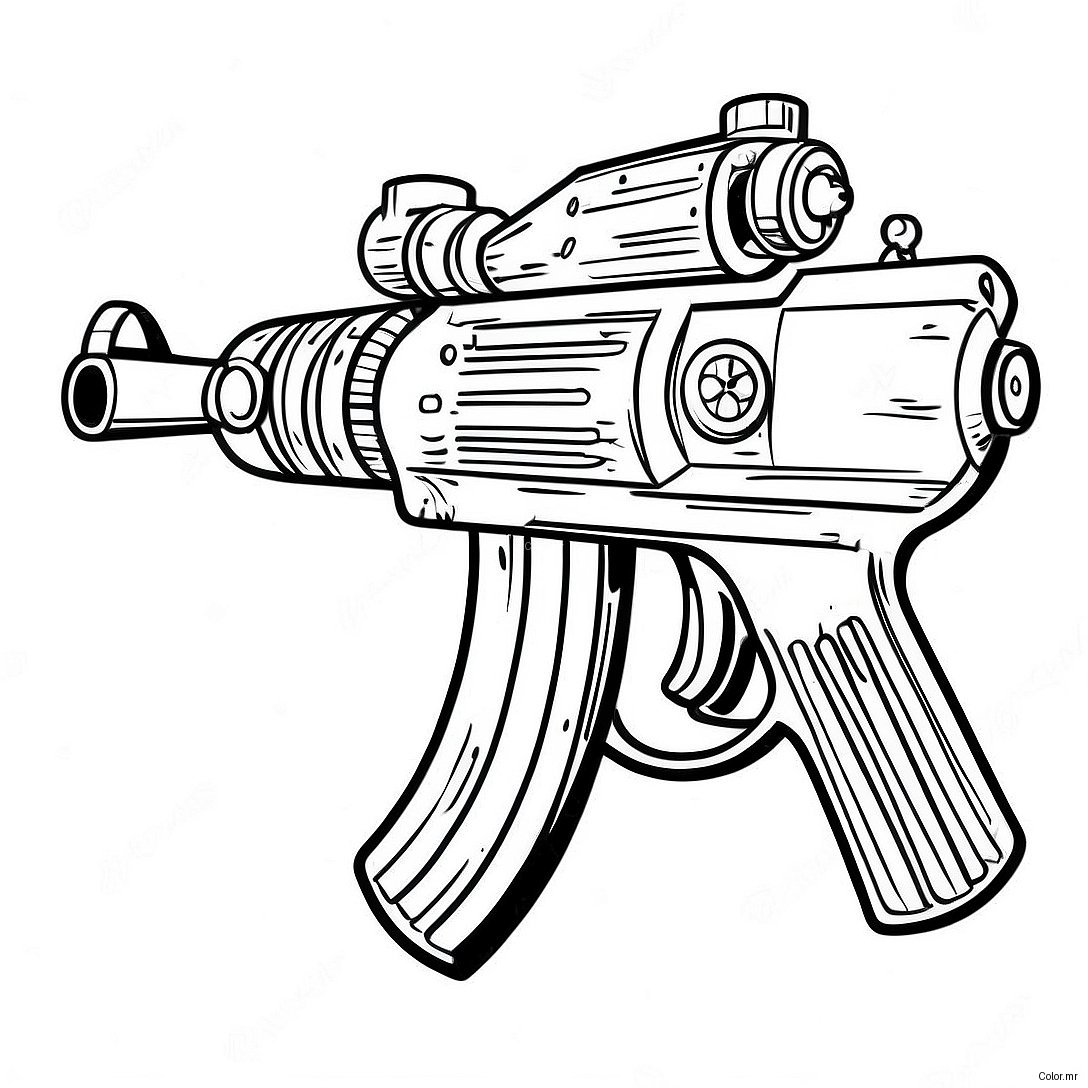 Vintage Machine Gun Coloring Page 45414 37717