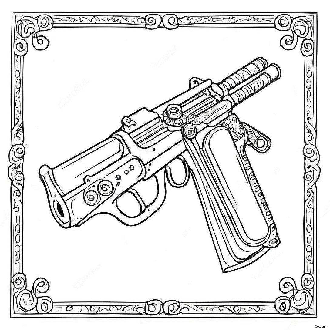 Vintage Machine Gun Coloring Page 45414 37719