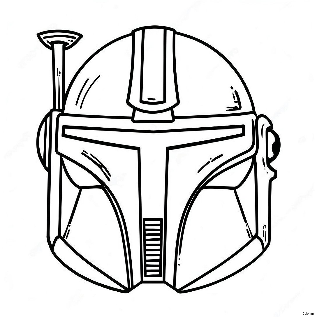 Vintage Mandalorian Helmet Coloring Page 73796 60903