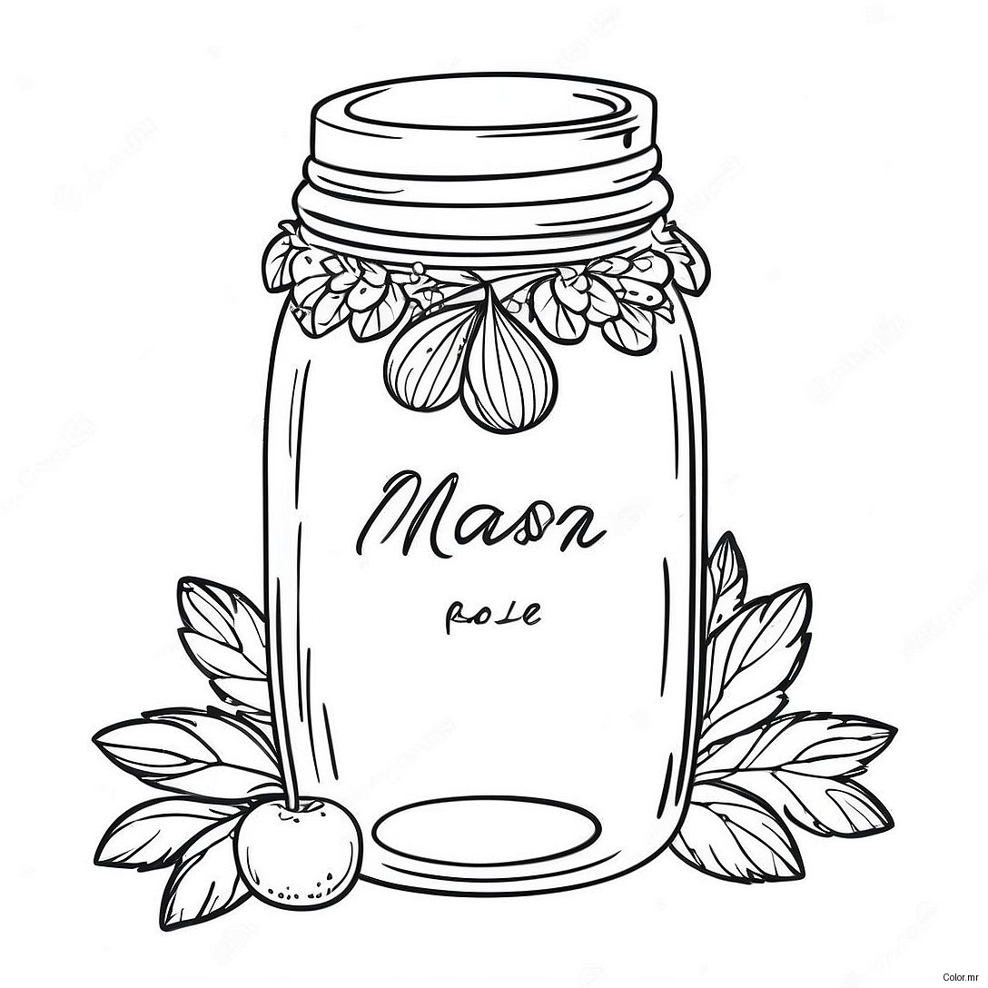 Vintage Mason Jar Coloring Page 18366 15385