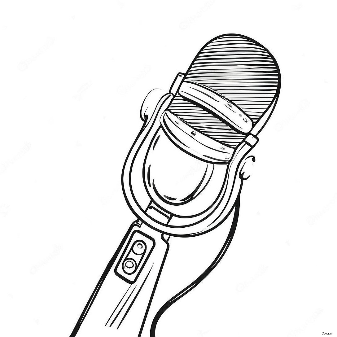 Vintage Microphone Coloring Page 51515 42894
