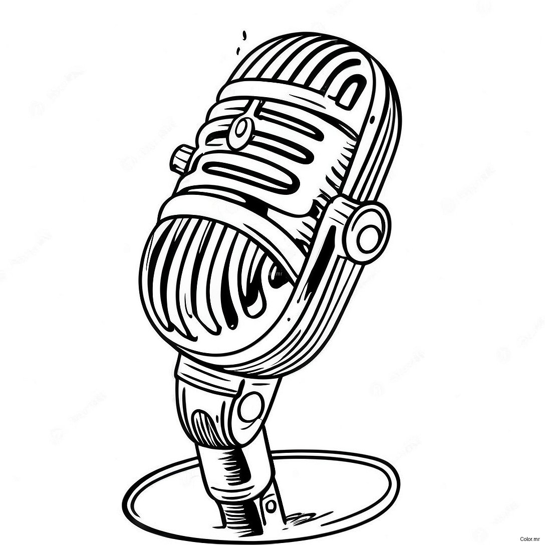 Vintage Microphone Coloring Page 51515 42895