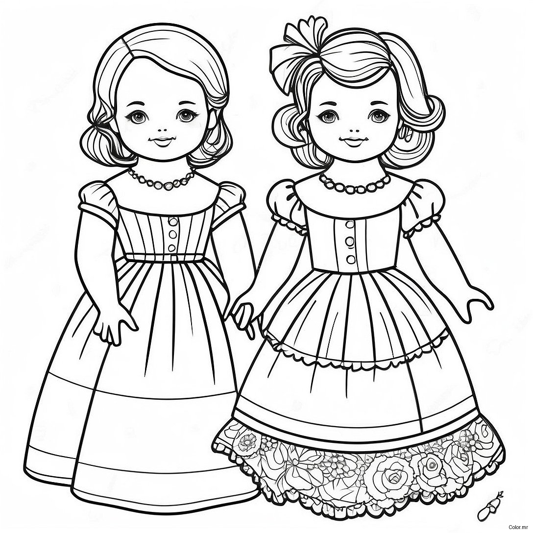 Vintage Paper Dolls Coloring Page 6165 4926