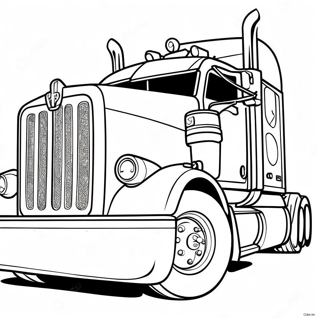 Vintage Peterbilt Semi Truck Coloring Page 11228 9207