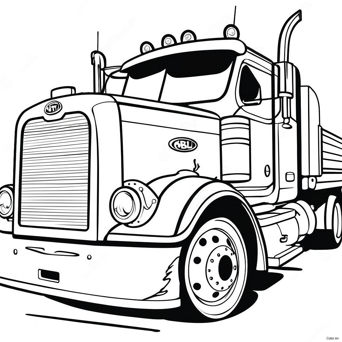 Vintage Peterbilt Truck Coloring Page 24585 22571