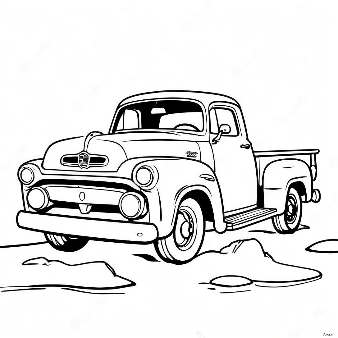 Vintage Pickup Truck Coloring Page 28526 25845