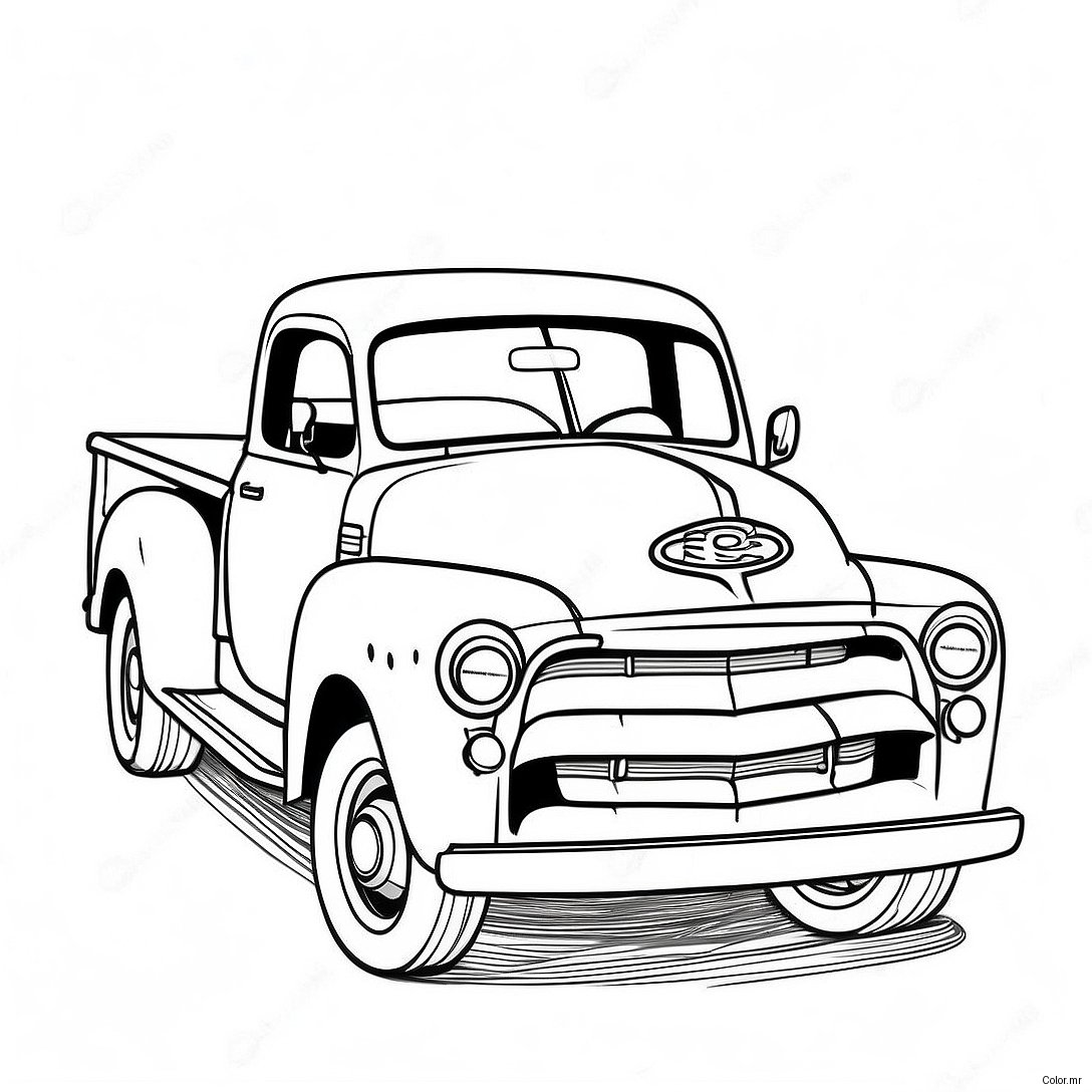 Vintage Pickup Truck Coloring Page 28526 25846