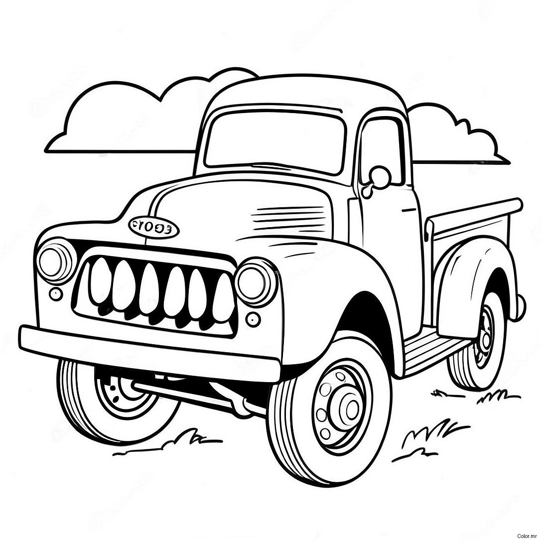 Vintage Pickup Truck Coloring Page 28526 25847