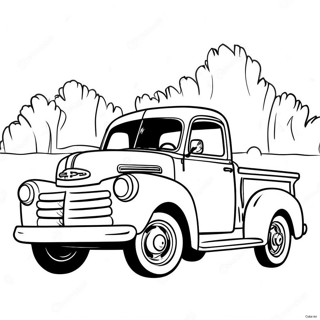 Vintage Pickup Truck Coloring Page 28526 25848