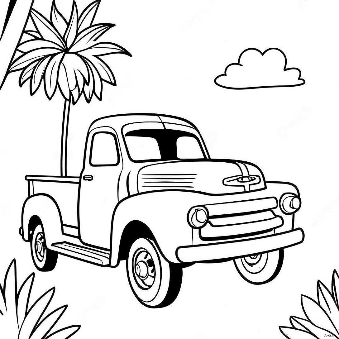 Vintage Pickup Truck Coloring Page 72935 60219