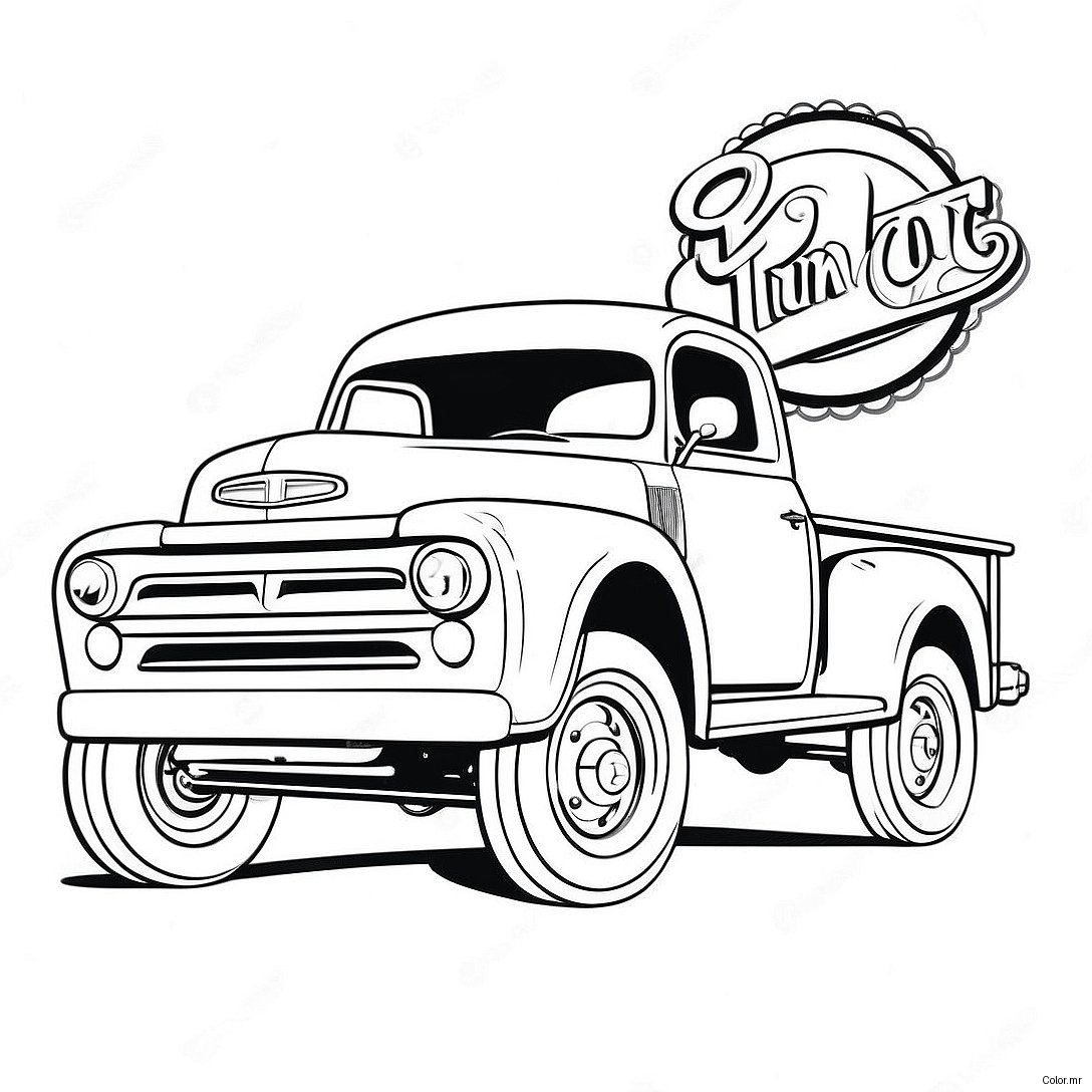Vintage Pickup Truck Coloring Page 72935 60220