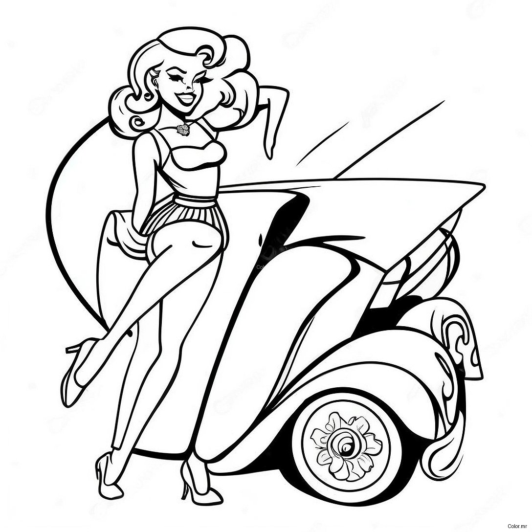 Vintage Pin Up Girl Coloring Page 31909 16422