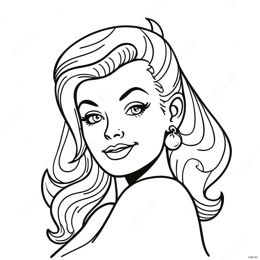 Vintage Pin Up Girl Coloring Page 50335 41971