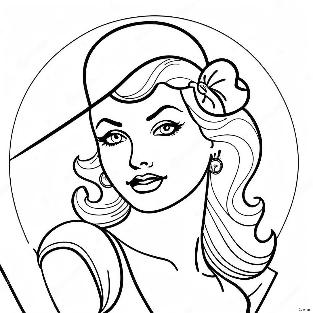 Vintage Pin Up Girl Coloring Page 50335 41972