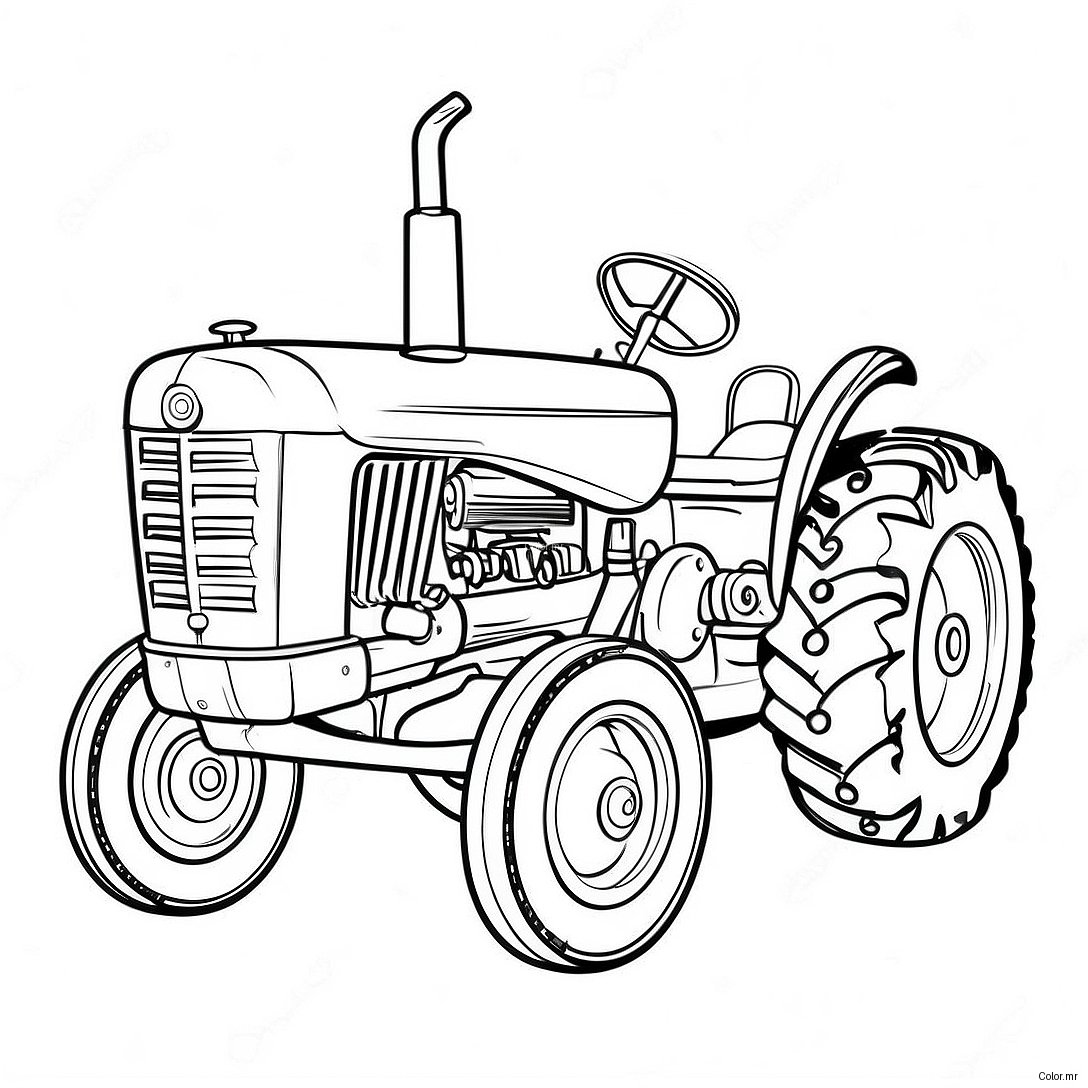 Vintage Pulling Tractor Coloring Page 39478 32781