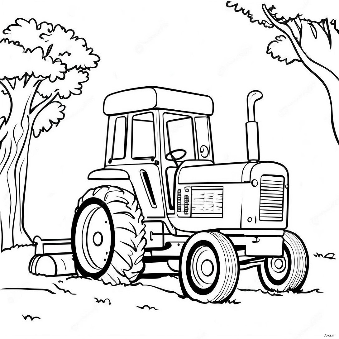 Vintage Pulling Tractor Coloring Page 39478 32782