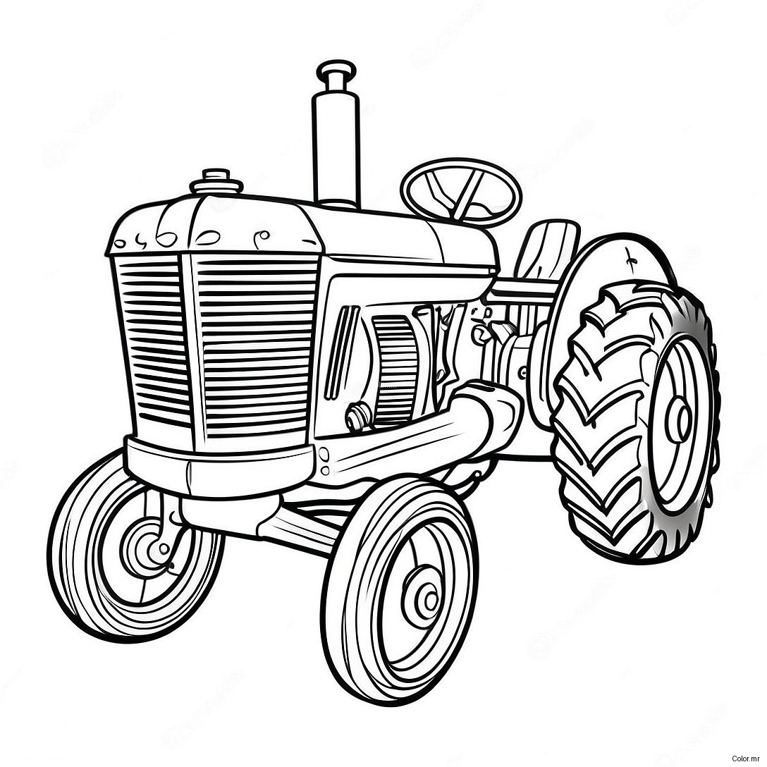 Vintage Pulling Tractor Coloring Page 39478 32784