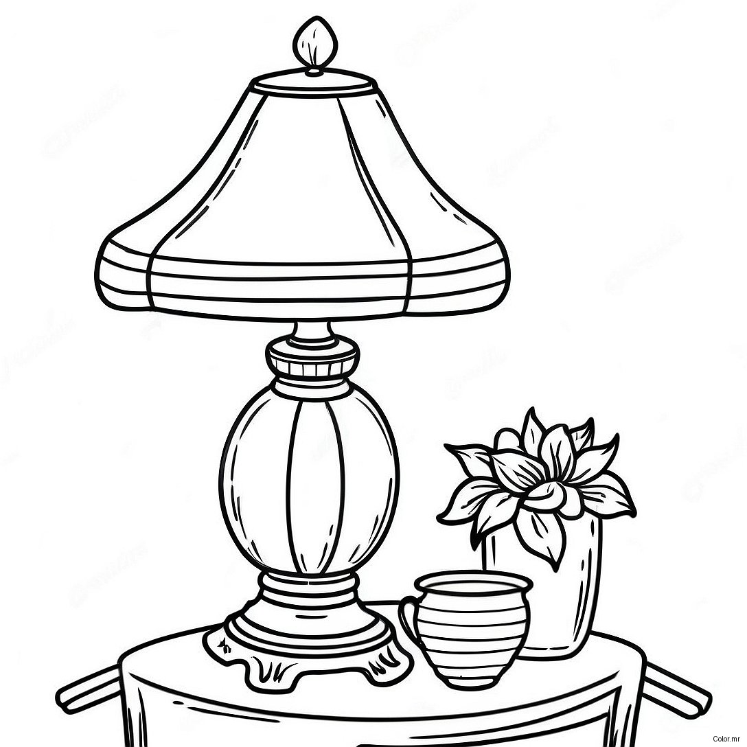 Vintage Table Lamp Coloring Page 47144 39221