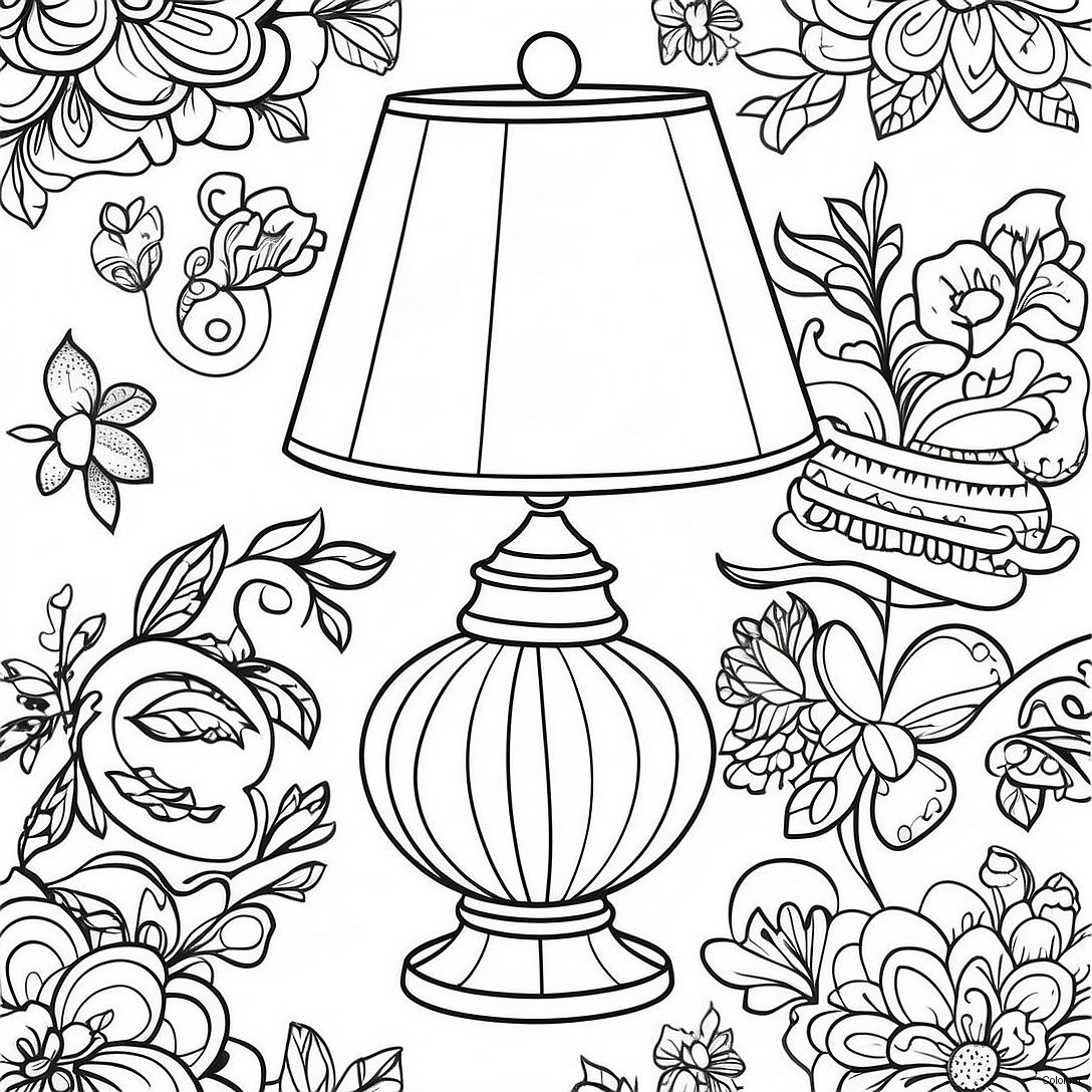 Vintage Table Lamp Coloring Page 47144 39223