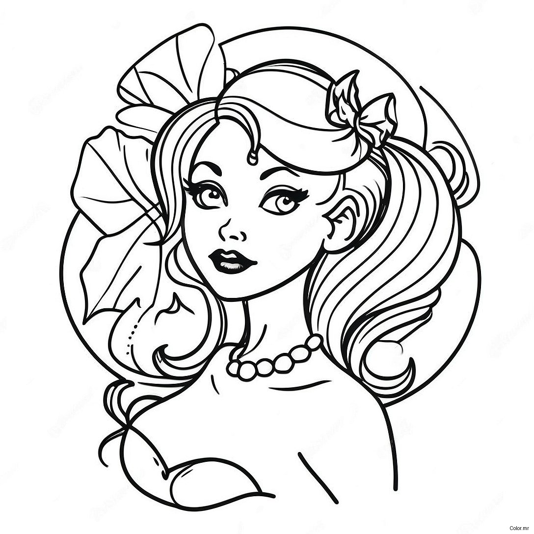 Vintage Tattoo Pin Up Coloring Page 28587 25888