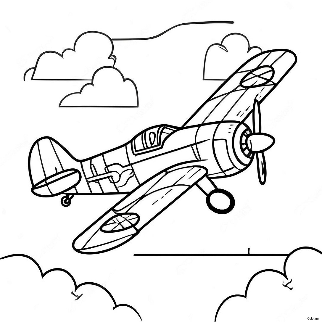 Vintage Tuskegee Airmen Airplane Coloring Page 66141 54621