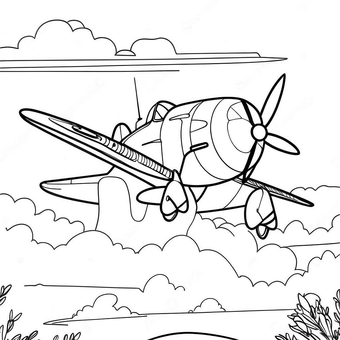 Vintage Tuskegee Airmen Airplane Coloring Page 66141 54622