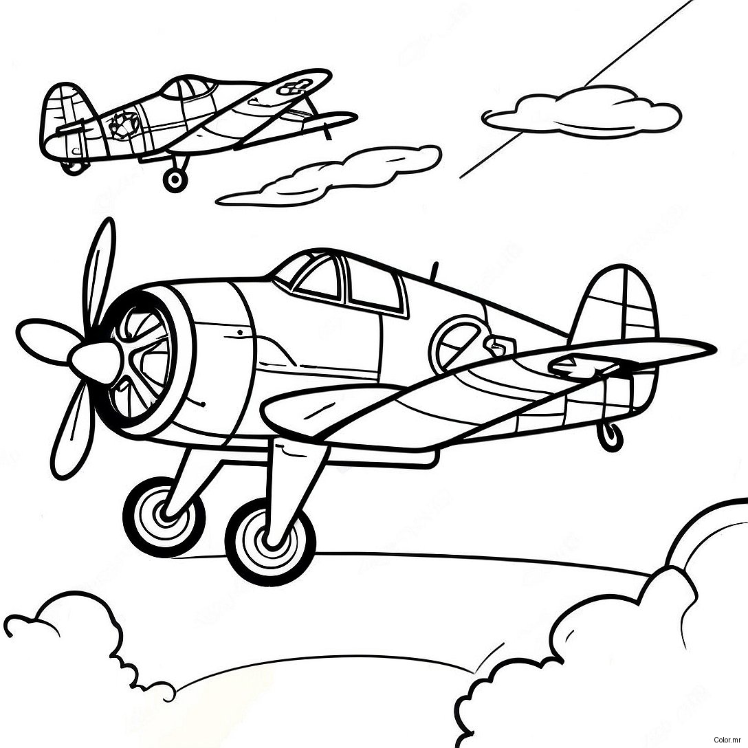 Vintage Tuskegee Airmen Airplane Coloring Page 66141 54623