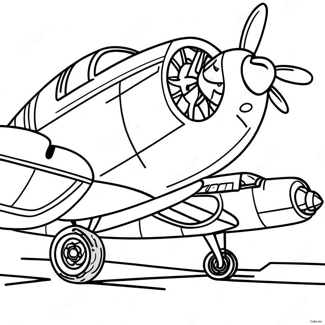 Vintage Tuskegee Airmen Airplane Coloring Page 66141 54624