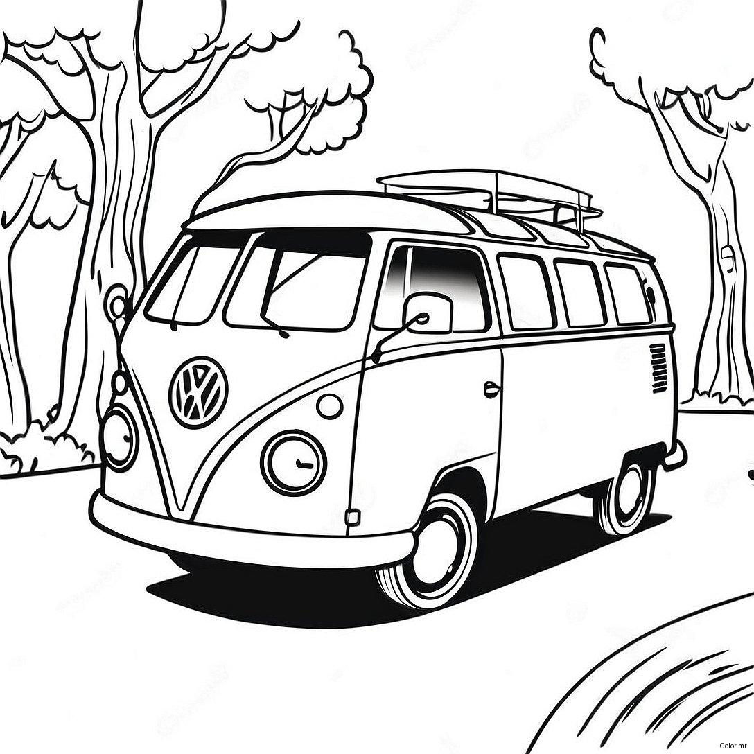 Vintage Volkswagen Van Coloring Page 56742 47161