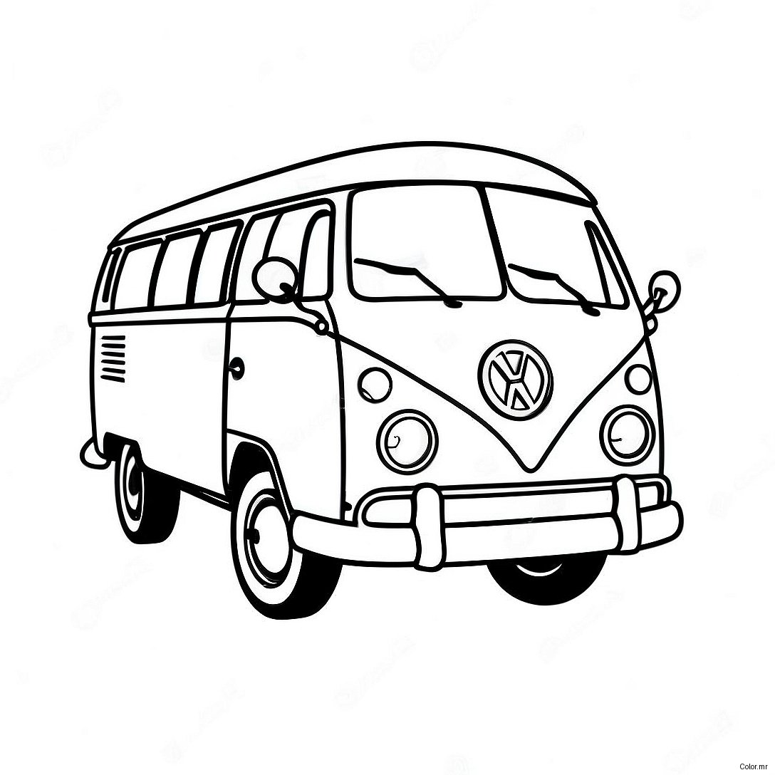 Vintage Volkswagen Van Coloring Page 56742 47163