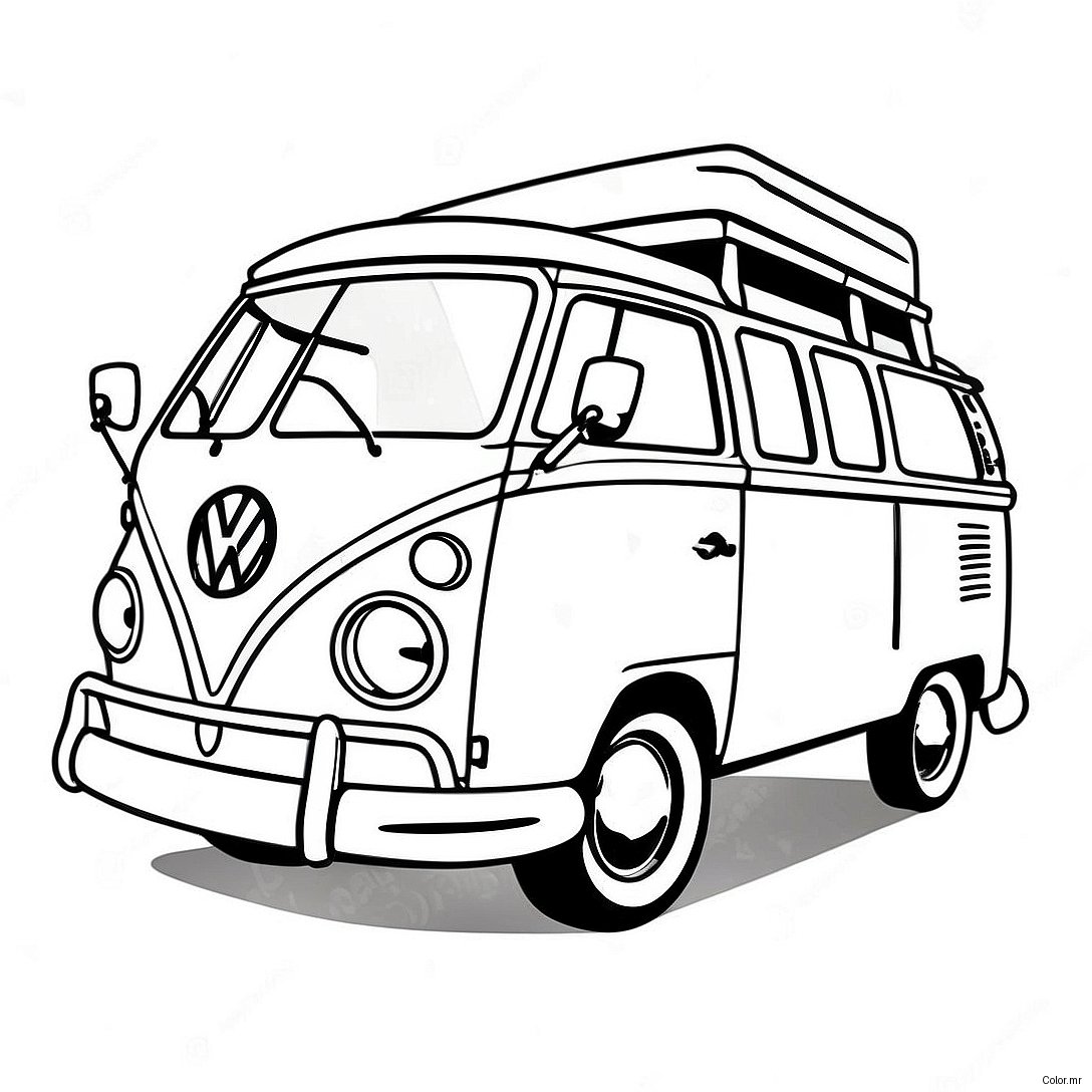 Vintage Volkswagen Van Coloring Page 56742 47164