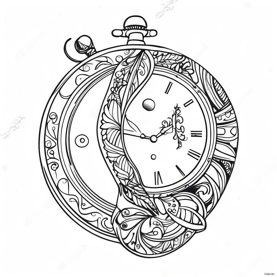 Vintage Watch Coloring Page 40118 33273